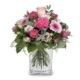 Kleine Prinzessin feiner Strauss in rosa mit Rosen, Eustoma, Germini und feines Grün